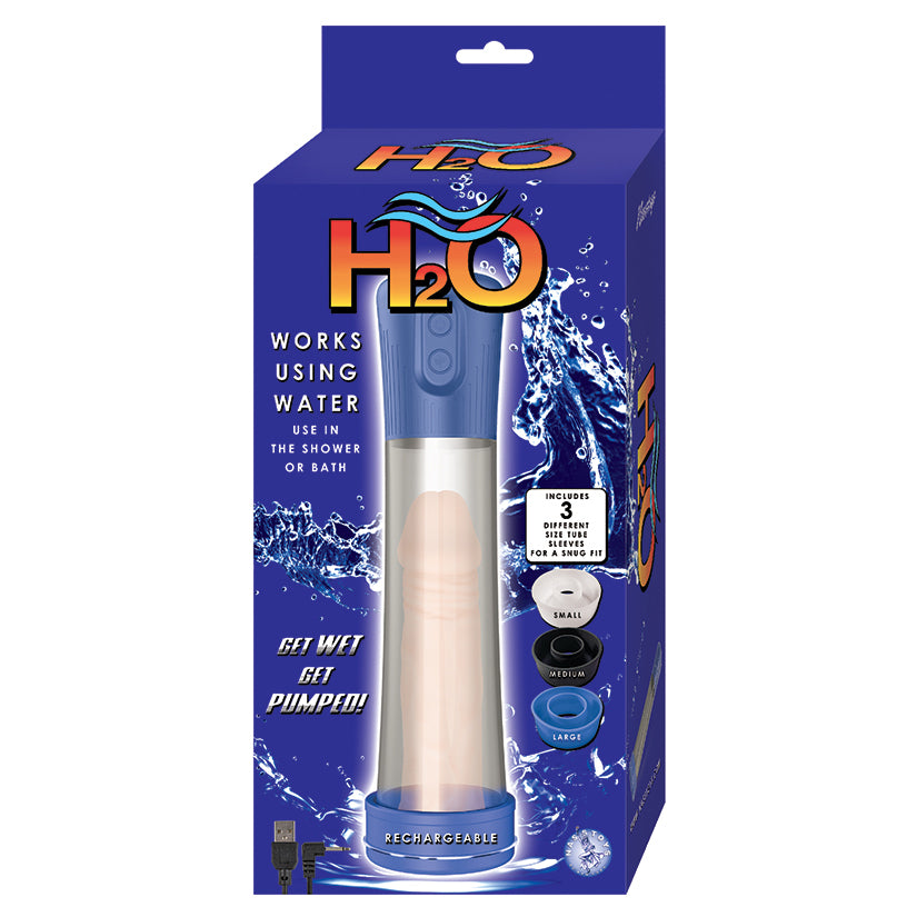 H2O Water Penis Pump-Blue 3130