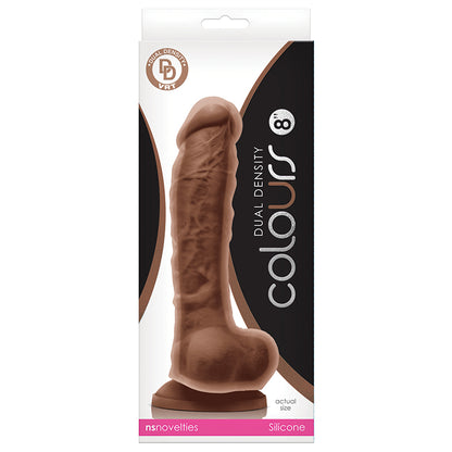 Colours Dual Density Dildo-Brown 8" NSN-0403-22