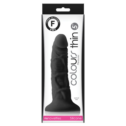 Colours Pleasures Thin Dildo-Black 5" NSN-0405-53
