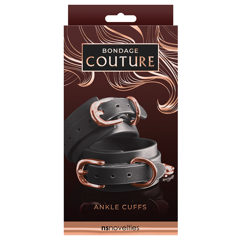 Bondage Couture Ankle Cuffs-Black NSN-1306-43
