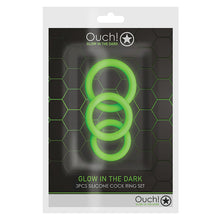 Load image into Gallery viewer, Ouch! Cock Ring Set 3pcs-Glow in the D... OU731GLO