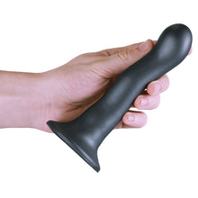 Load image into Gallery viewer, Ouch! Ultra Soft Silicone Curvy G-Spot Dildo-Gun Metal 7