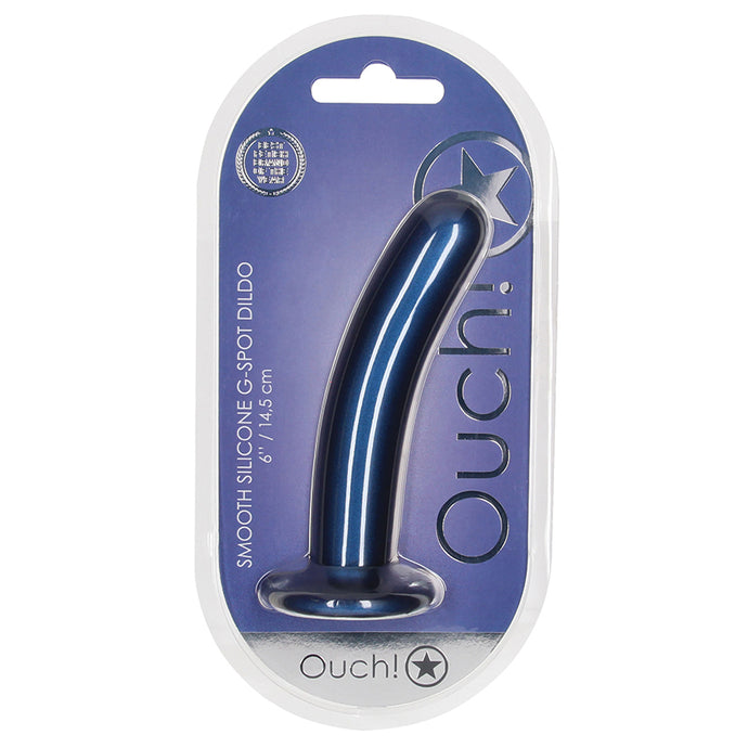 Ouch! Smooth G-Spot Dildo-Metallic Blu... OU820MBL