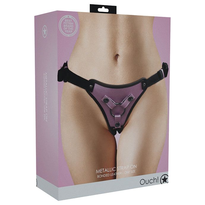 Ouch! Metallic Strap On Harness-Rose OU869ROS
