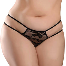 Load image into Gallery viewer, Hookup Panties Crotchless Pleasure Pearls-Black XL-XXL
