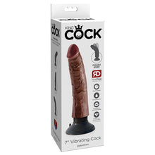 Load image into Gallery viewer, King Cock Vibrating Cock-Brown 7&quot; PD5402-29