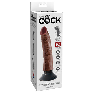 King Cock Vibrating Cock-Brown 7" PD5402-29