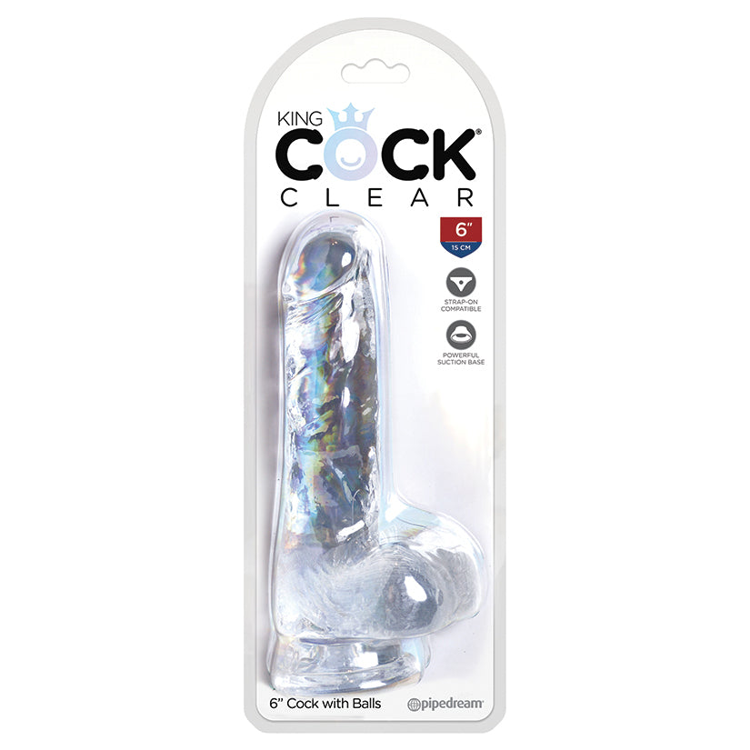 King Cock Clear with Balls 6" PD5752-20