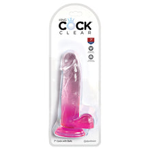 Load image into Gallery viewer, King Cock Clear with Balls-Pink 7&quot; 575411
