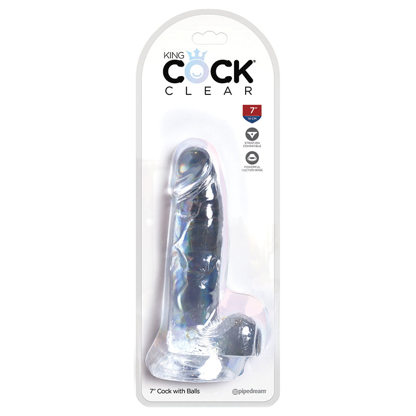 King Cock Clear with Balls 7" PD5754-20