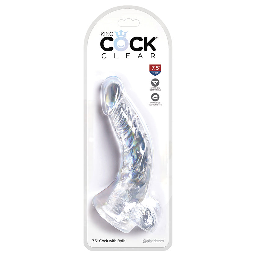King Cock Clear with Balls 7.5" PD5755-20
