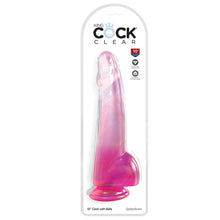 Load image into Gallery viewer, King Cock Clear with Balls-Pink 10&quot; 576111