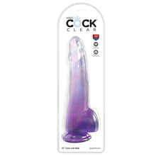 Load image into Gallery viewer, King Cock Clear with Balls-Purple 10&quot; 576112