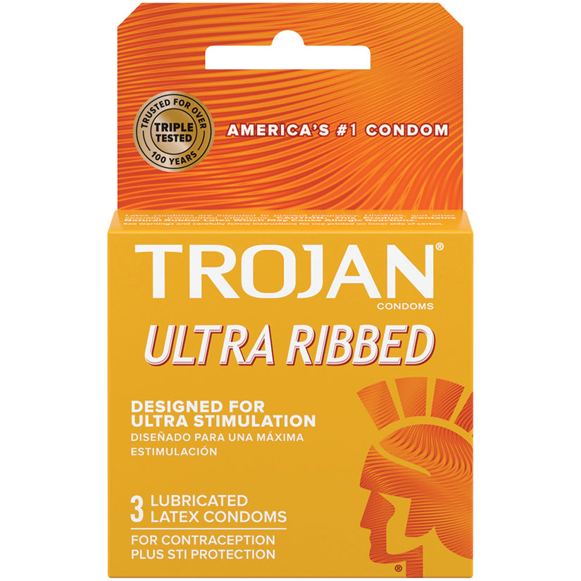 Trojan Ultra Ribbed Condoms (3 Pack) 94050