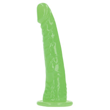 Load image into Gallery viewer, RealRock Slim Glow in the Dark Dildo-Green 6