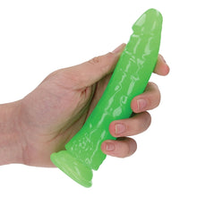 Load image into Gallery viewer, RealRock Slim Glow in the Dark Dildo-Green 6