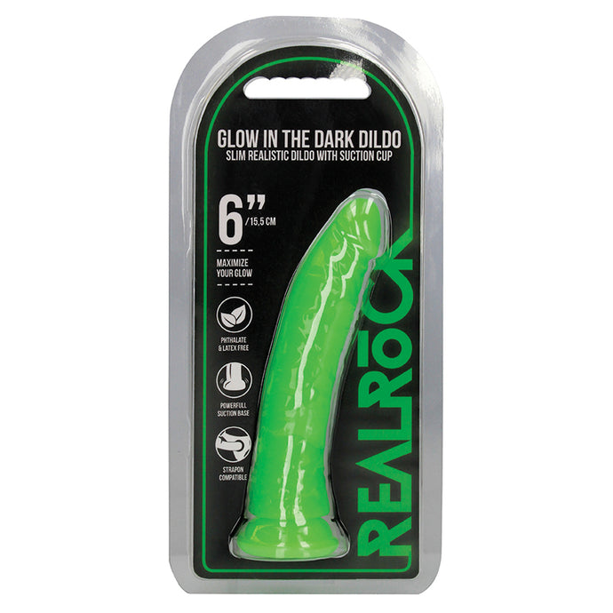 RealRock Slim Glow in the Dark Dildo-G... REA141GLOGRN