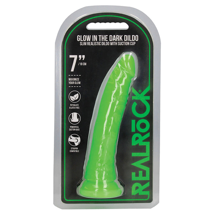 RealRock Slim Glow in the Dark Dildo-G... REA142GLOGRN