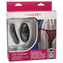 Load image into Gallery viewer, Remote Control Lace Thong Set-Burgundy SE-0077-87-3