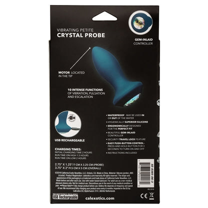 Power Gem Vibrating Petite Crystal Probe-Blue