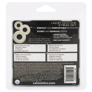 Alpha Glow-In-The-Dark Liquid Silicone 3 Ring Set