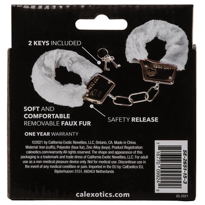 Playful Furry Cuffs-White