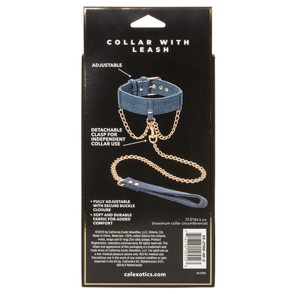 Ride 'Em Premium Denim Collection Collar With Leash