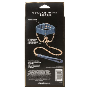 Ride 'Em Premium Denim Collection Collar With Leash