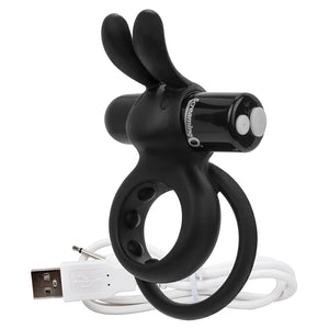 Screaming O Charged Ohare Rechargeable Wearable Rabbit-Black