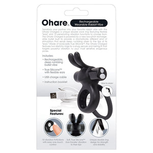 Screaming O Charged Ohare Rechargeable Wearable Rabbit-Black