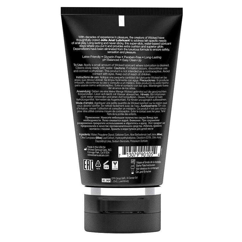 Wicked Jelle Waterbased Anal Lubricant 4oz