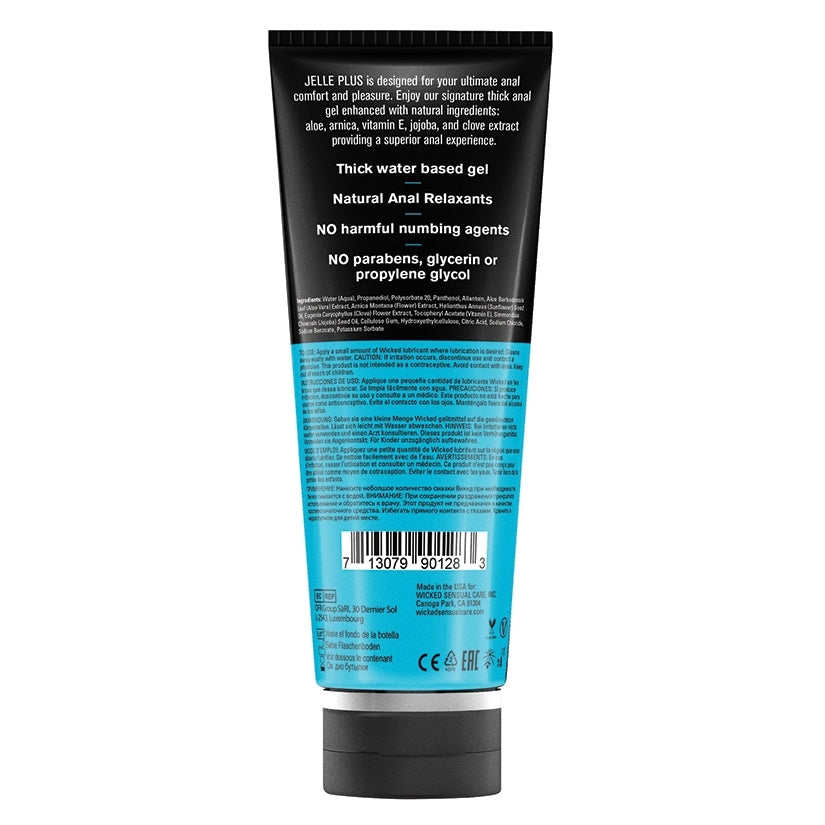 Wicked Aqua Jelle Plus Anal Lubricant with Relaxants 8oz