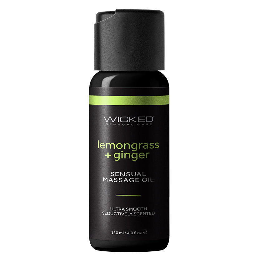 Wicked Sensual Care Sensual Massage Oil-Lemongrass and Ginger 4oz