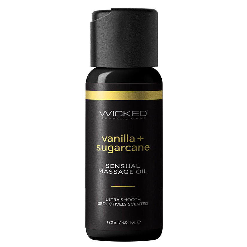 Wicked Sensual Care Sensual Massage Oil-Vanilla and Sugarcane 4oz