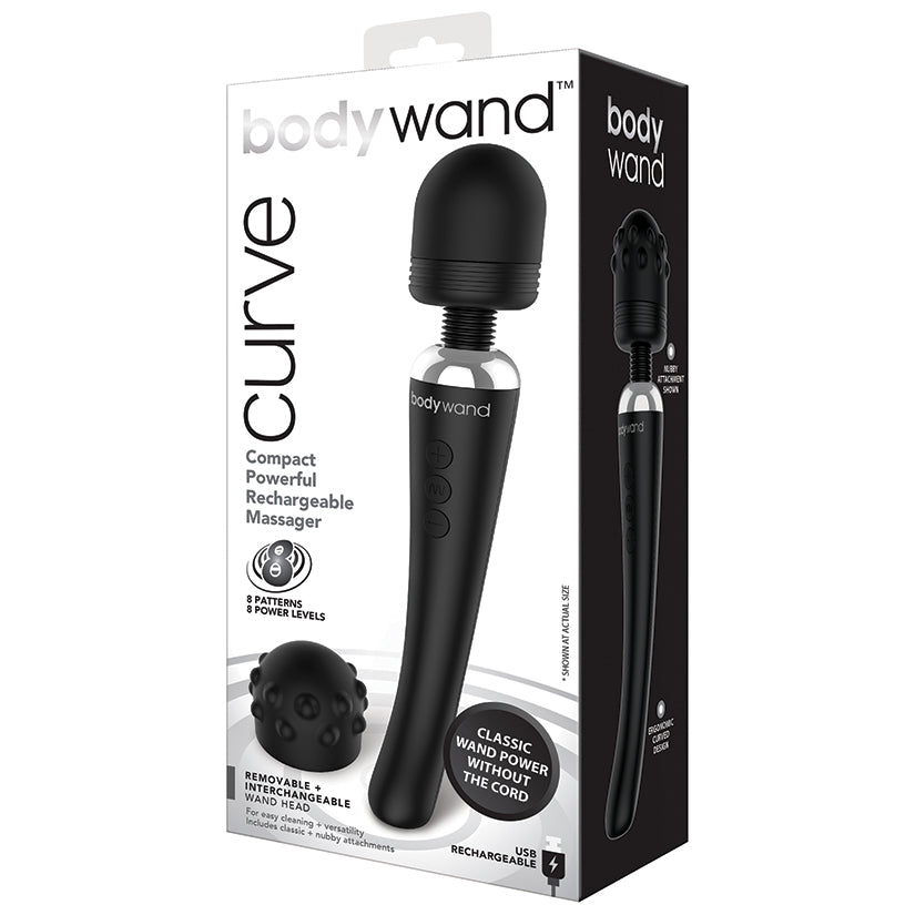 Bodywand Curve Rechargeable Wand-Black BW151