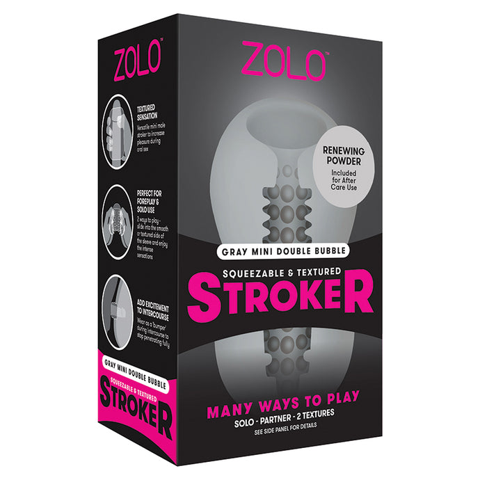 Zolo Double Bubble Mini Stroker-Grey ZO-6025