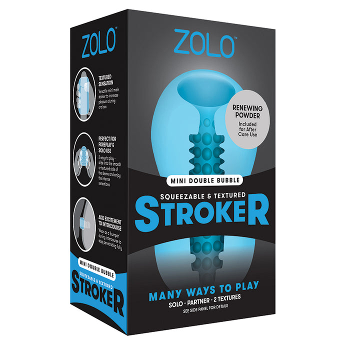Zolo Double Bubble Mini Stroker-Blue ZO-6026