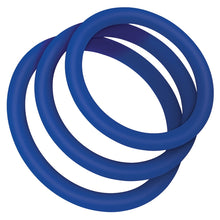 Load image into Gallery viewer, Zolo Stretchy Silicone Cock Ring Pack of 3-Blue