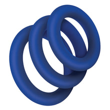 Load image into Gallery viewer, Zolo Extra Thick Silicone Cock Ring Pack of 3-Blue