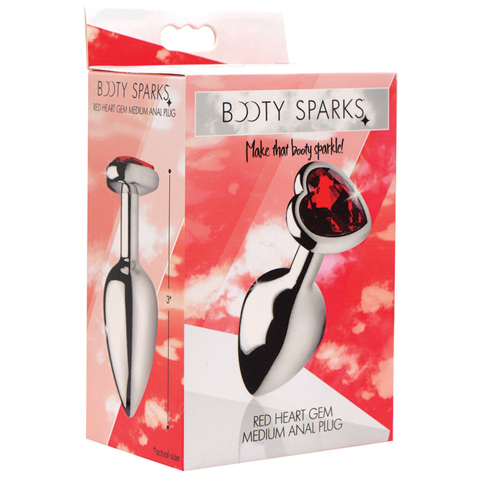 Booty Sparks Red Heart Gem Anal Plug-M... AF633-Medium