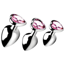 Load image into Gallery viewer, Booty Sparks Pink Heart Gem Anal Plug Set