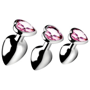 Booty Sparks Pink Heart Gem Anal Plug Set