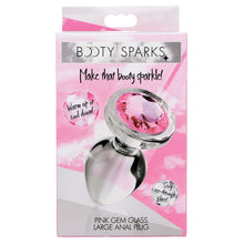 Load image into Gallery viewer, Booty Sparks Pink Gem Glass Anal Plug-... AG430-Large