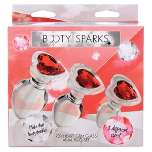 Booty Sparks Red Heart Gem Glass Anal ... AG433