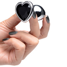 Load image into Gallery viewer, Booty Sparks Black Heart Gem Anal Plug-Small