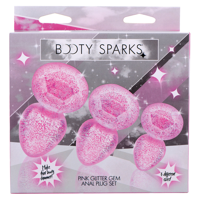 Booty Sparks Glitter Gem Anal Plug Set... AG587-Pink