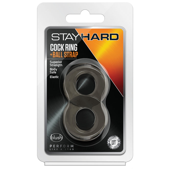 Stay Hard Cock Ring and Ball Strap-Black BN00465