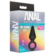 Load image into Gallery viewer, Anal Adventures Platinum Silicone Loop Plug Small Black BN10785