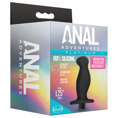Anal Adventures Platinum Silicone Vibrating Prostate Massager 02  -Black BN11625