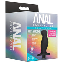 Load image into Gallery viewer, Anal Adventures Platinum Silicone Vibrating Prostate Massager 02  -Black BN11625
